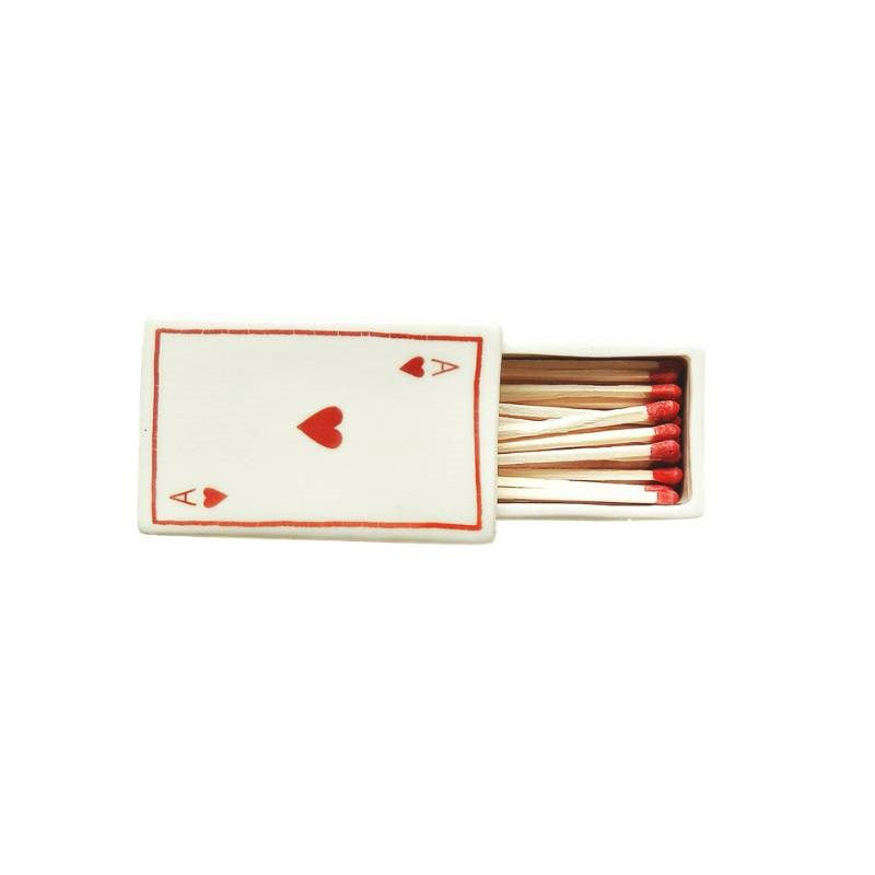 Ace of Hearts Ceramic Matchbox