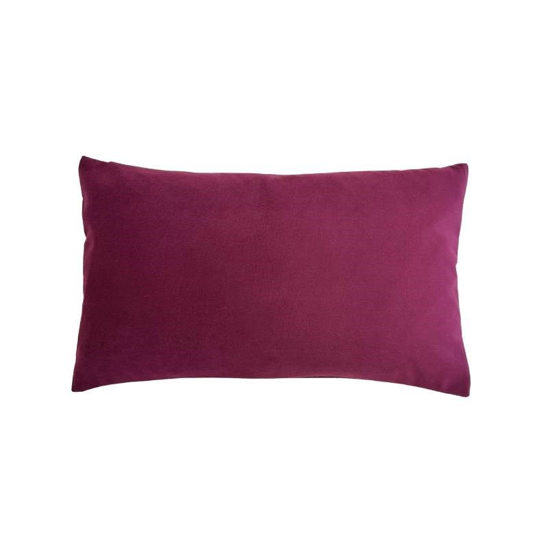 Plush Velvet Cushion Cover 50x30cm in beetroot