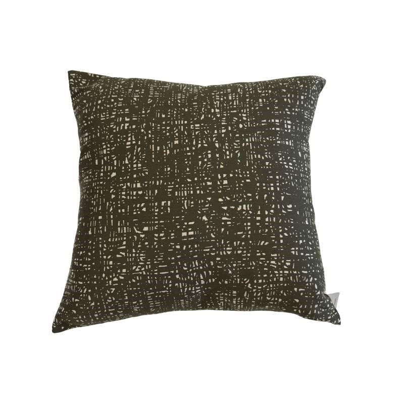 Bark Texture Reversible Cushion Cover 50cm in khaki, taupe