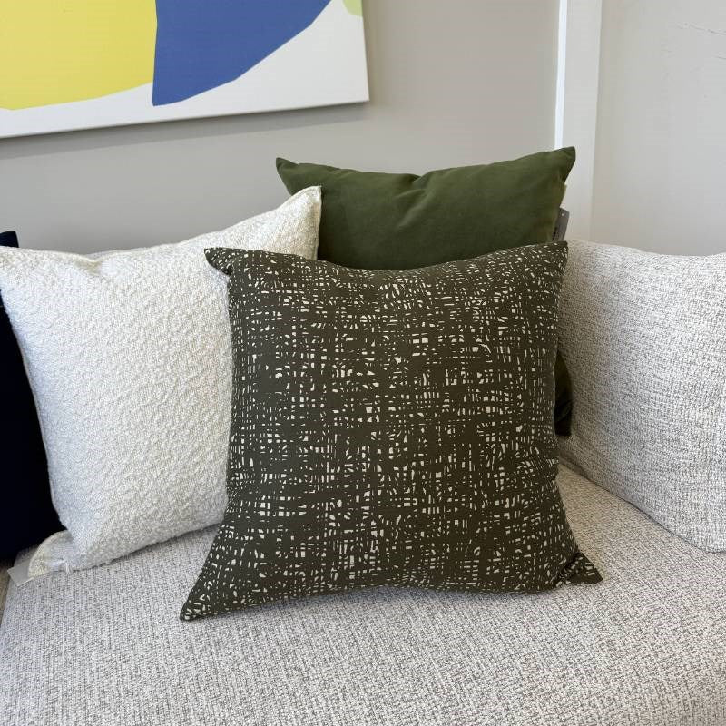 Bark Texture Reversible Cushion Cover 50cm in khaki, taupe