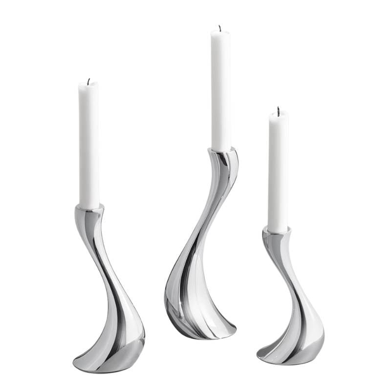 Cobra Candleholder, set of three, with candles
