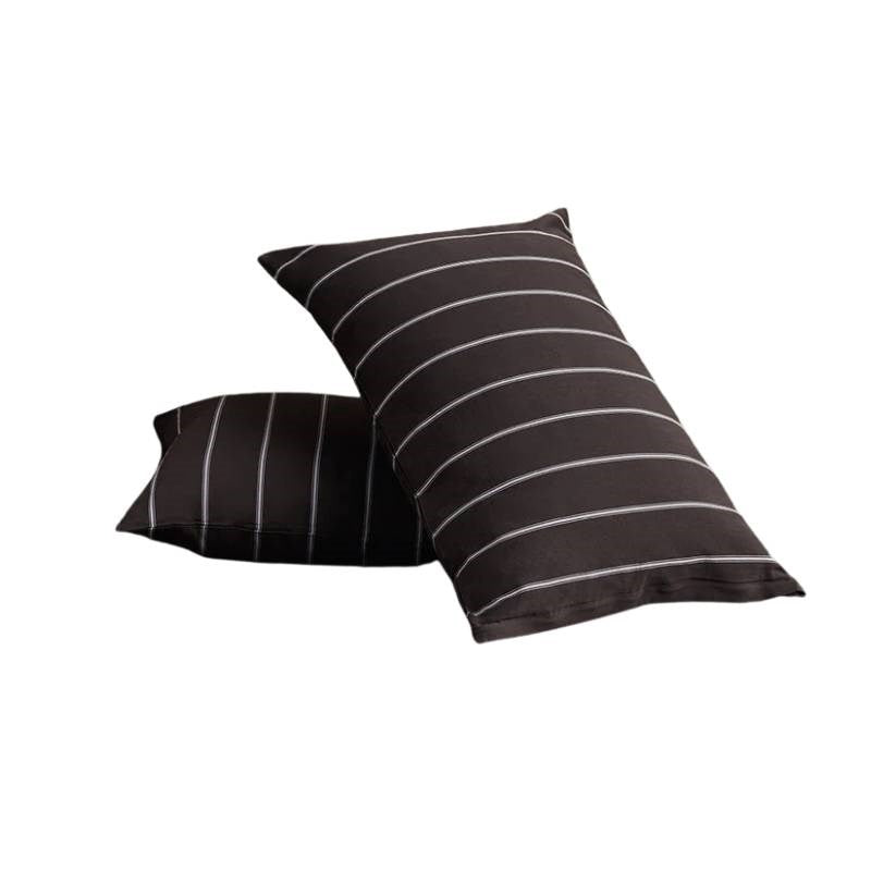 Striped Pillowcase Pair in chocolate