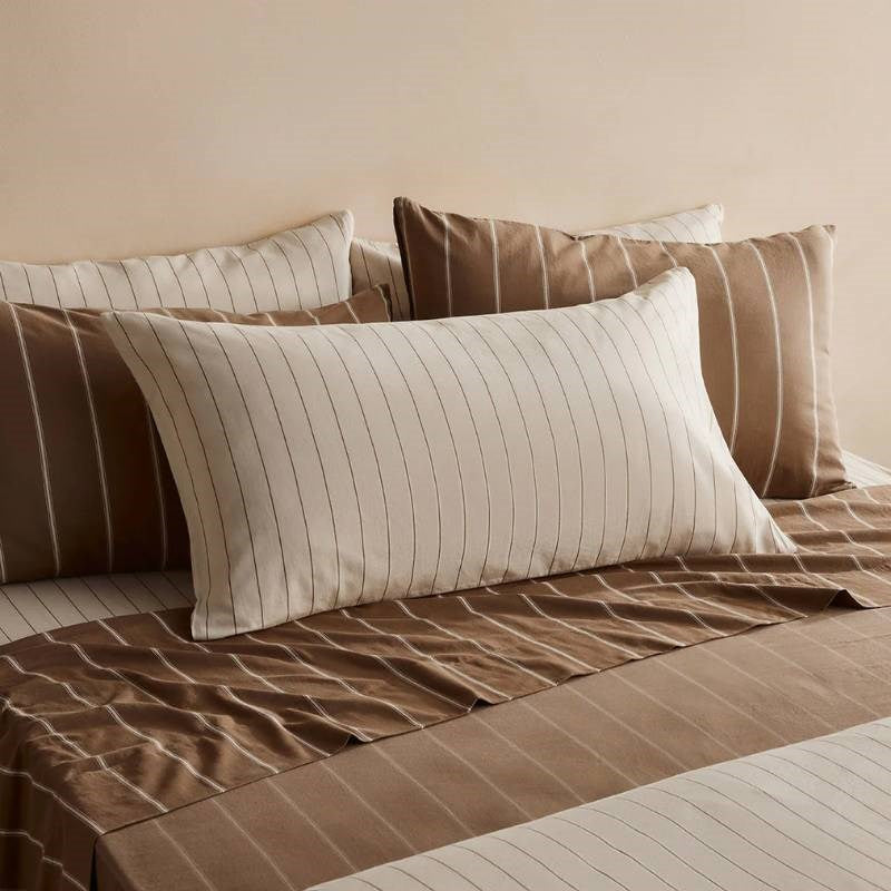 Striped Pillowcase Pair in cream