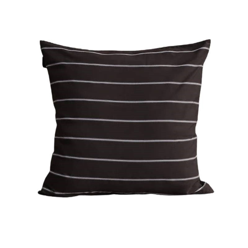 Striped European Pillowcase 60x60cm in chocolate