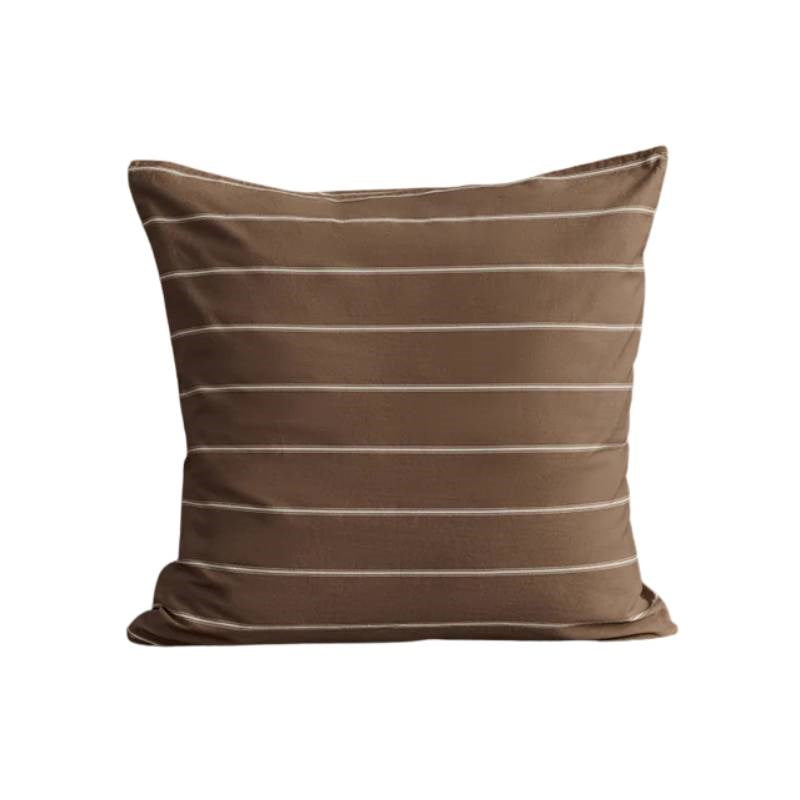 Striped European Pillowcase 60x60cm in caramel