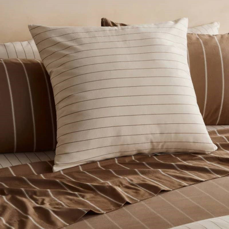 Striped European Pillowcase 60x60cm in cream