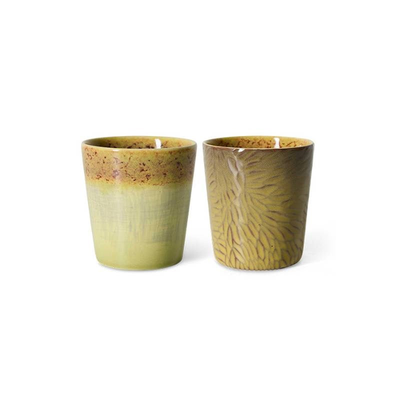 70's Ceramics: Van Gogh Coffee Mugs, set of two, in sunflowers