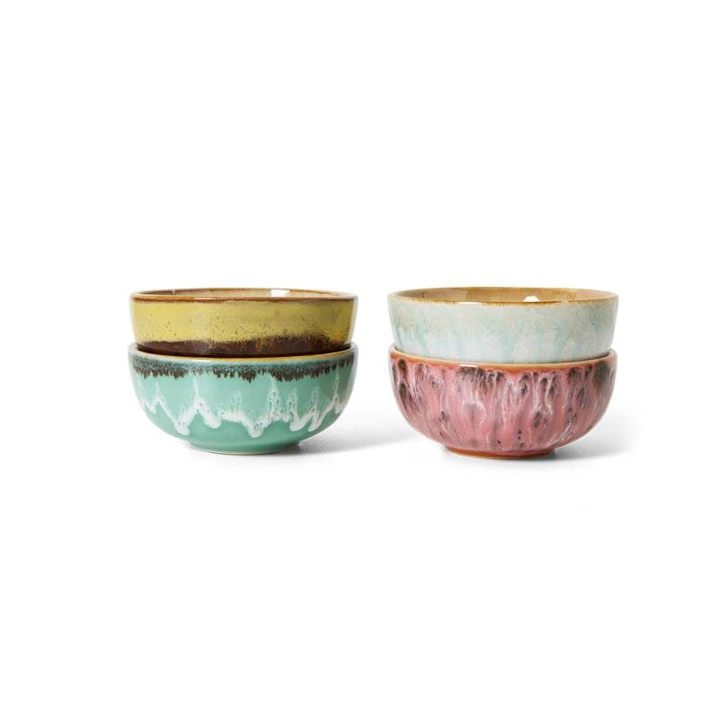 70's Ceramics: XS Bowls, set of four, in modernist