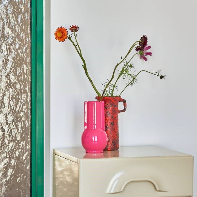 Ceramic Vase in hot pink