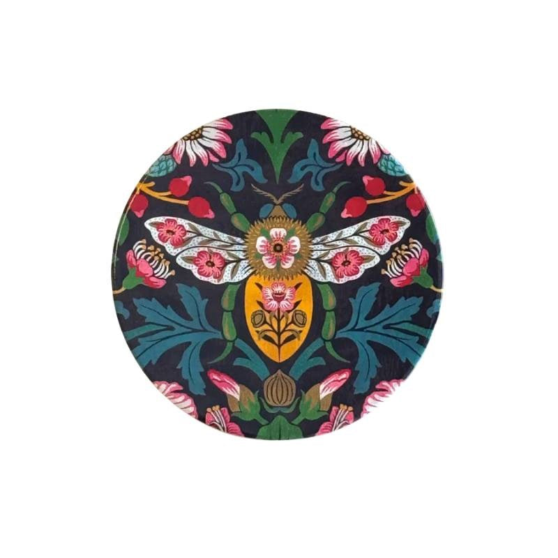 Tanya Wolfkamp Damask Coaster, Bee