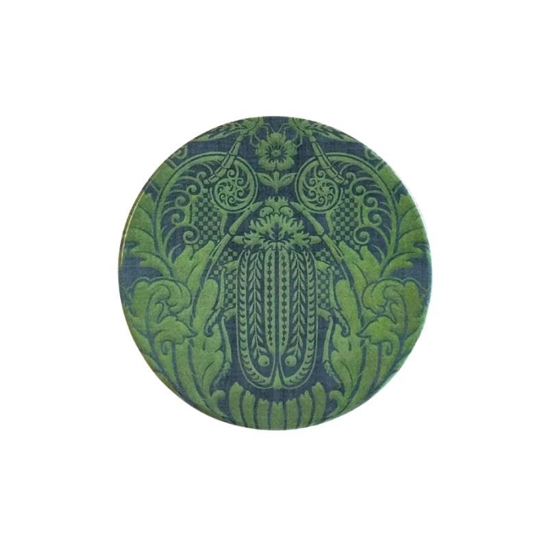 Tanya Wolfkamp Damask Coaster, Green Huhu