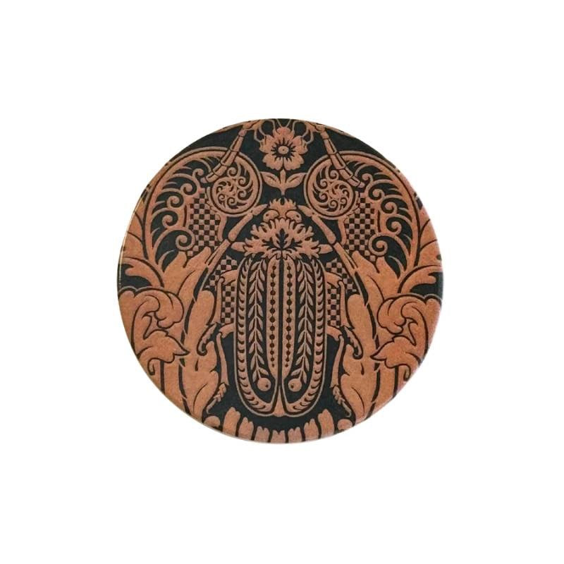 Tanya Wolfkamp Damask Coaster, Pink Huhu