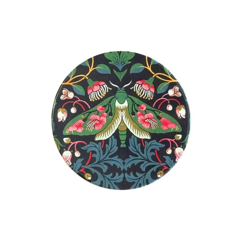 Tanya Wolfkamp Damask Coaster, Moth