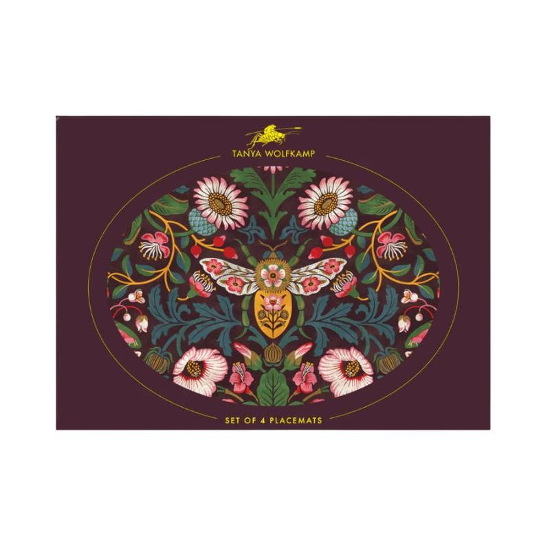 Tanya Wolfkamp Damask Oval Placemats, set of 4