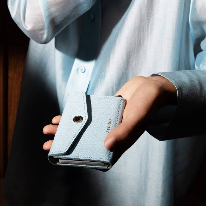 Secrid Envelope Wallet, pebble, in ice blue