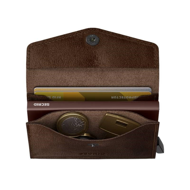 Secrid Envelope Wallet, vintage, in chocolate
