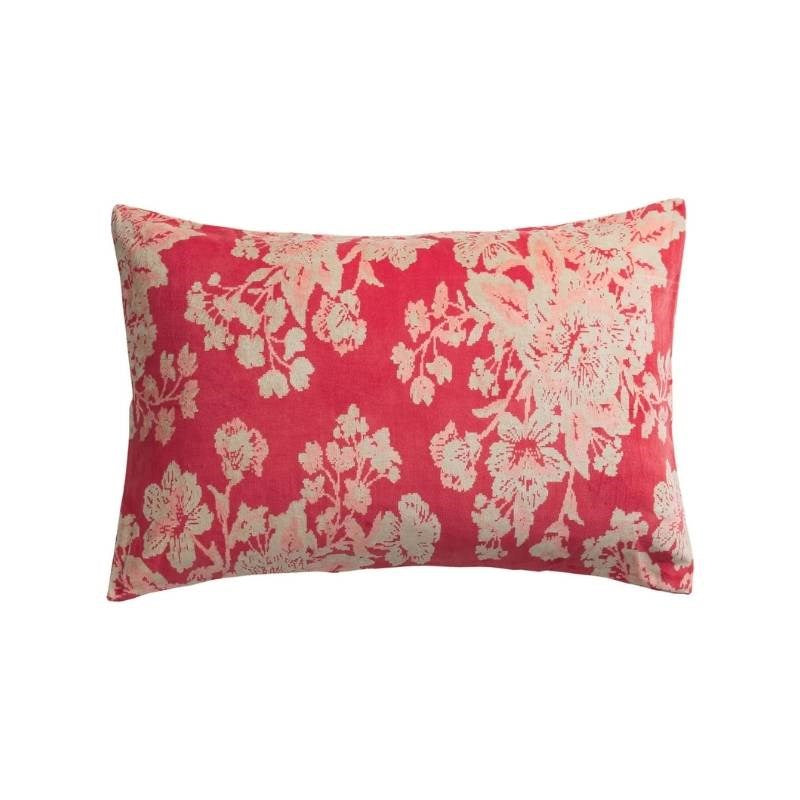 Hazel Velvet Pillowcase in vermillion