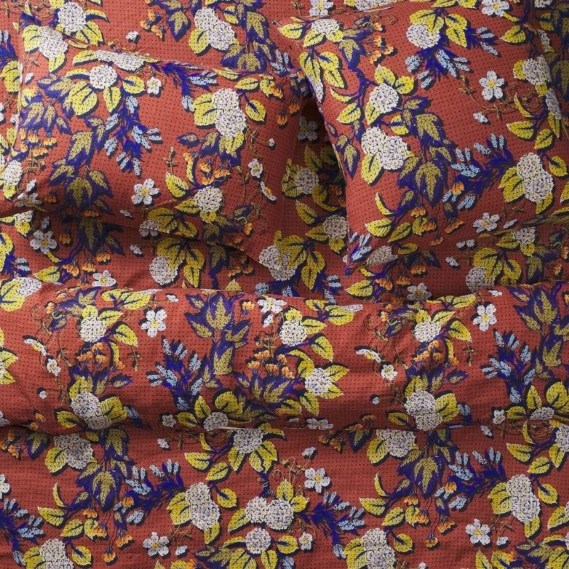 Heidi Linen Standard Pillowcase Pair in burnt sienna