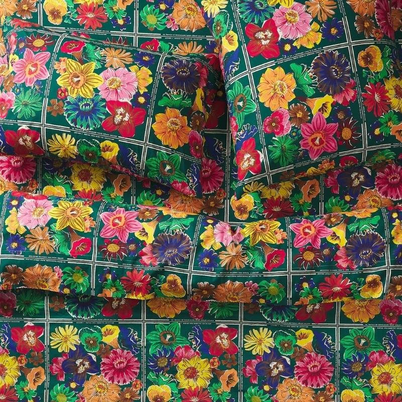 Ines Cotton Quilt Cover in verdant