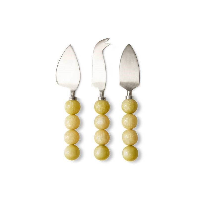 Cheese Knives, set of 3, in lemon