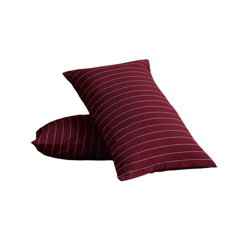 Striped Pillowcase Pair in plum