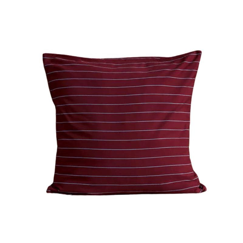 Striped European Pillowcase 60x60cm in plum