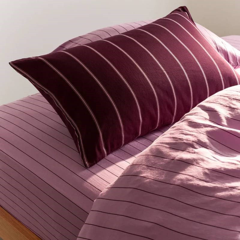 Striped Fitted Sheet in aster