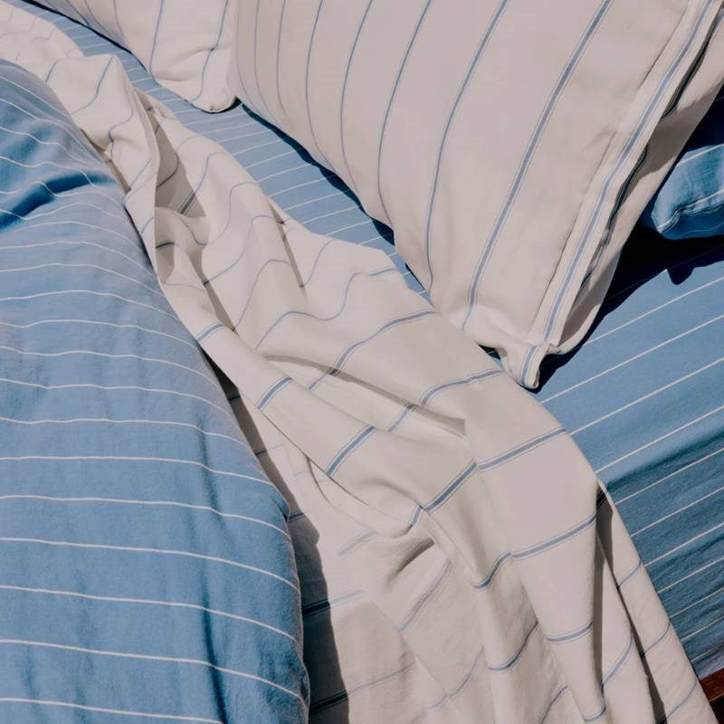 Striped Fitted Sheet in Capri