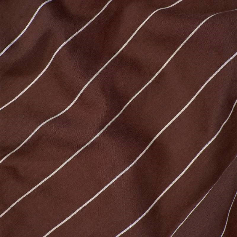 Striped Fitted Sheet in mahogany