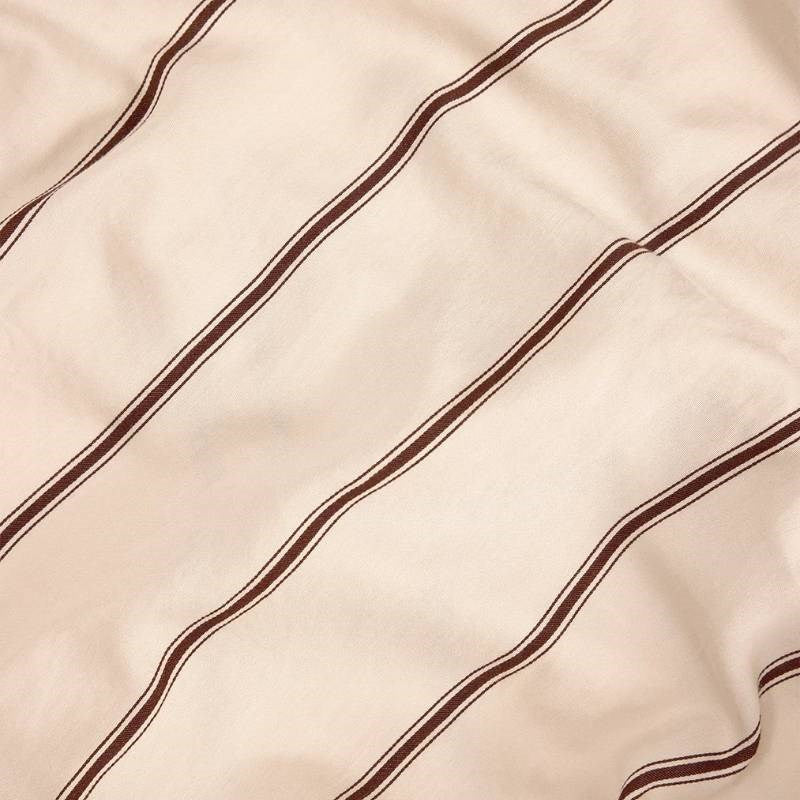 Striped Fitted Sheet in vanilla