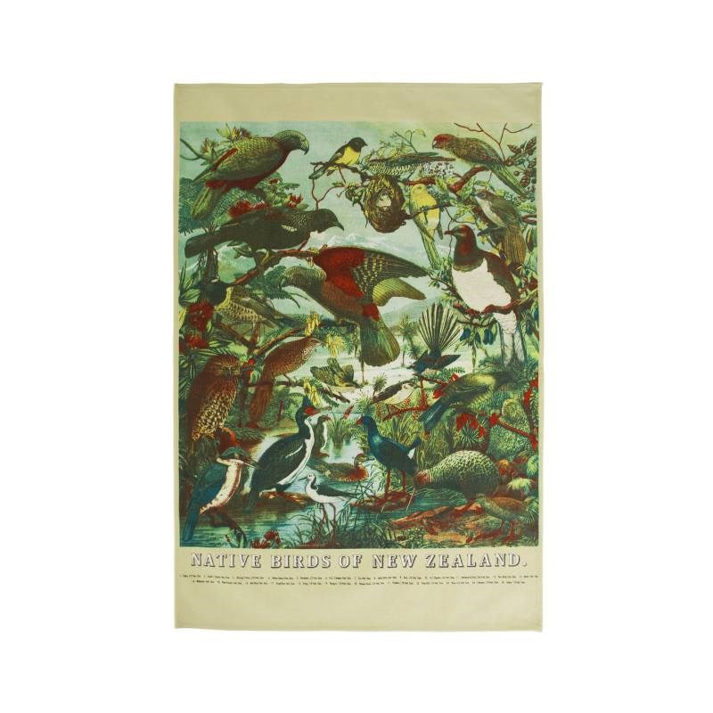 Native Birds of New Zealand Tea Towel