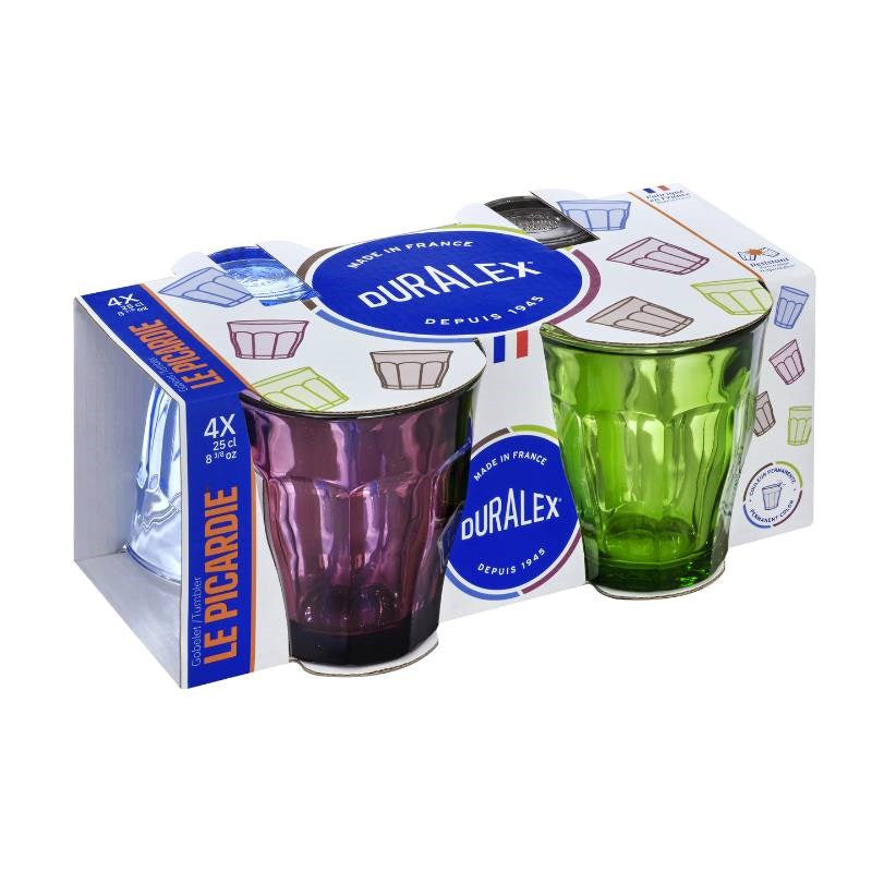 Picardie Tumbler 250ml in mixed colours - Set of 4