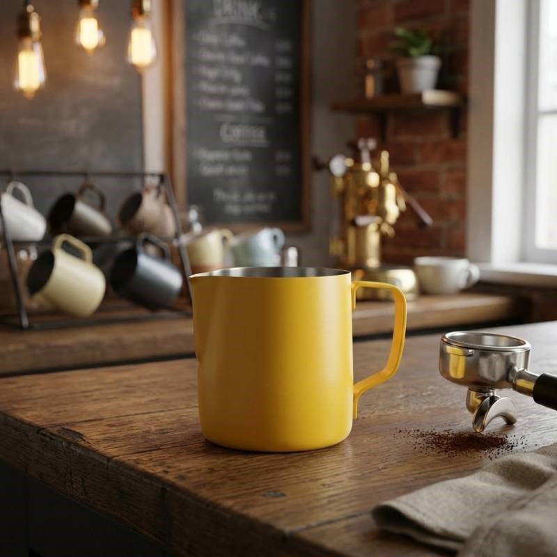 Milk Frothing Jug 350ml in yellow