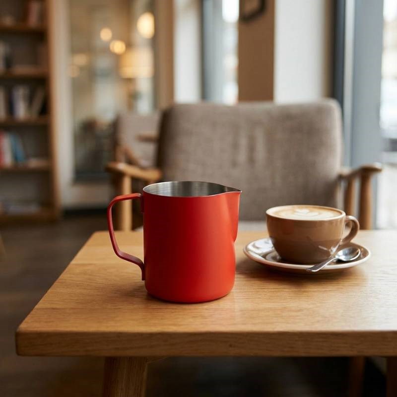 Milk Frothing Jug 350ml in red