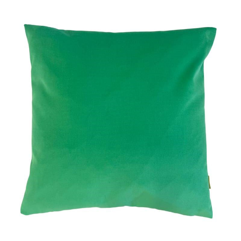 Velvet Cushion Cover 45cm with Linen Back in key lime