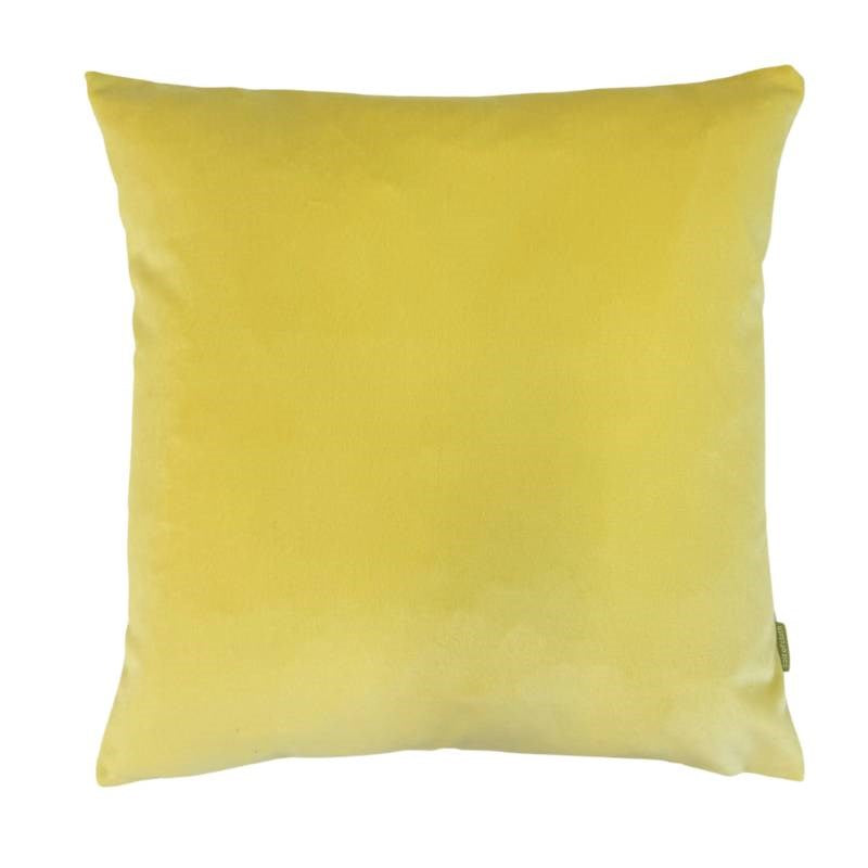 Velvet Cushion Cover 45cm with Linen Back in sunlit yellow