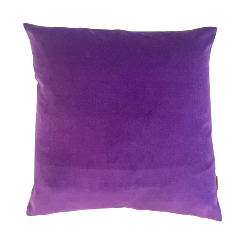 Velvet Cushion Cover 45cm with Linen Back in royal violet