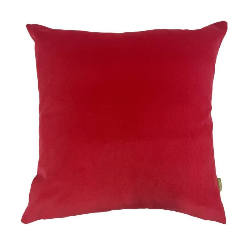 Velvet Cushion Cover 45cm with Linen Back in scarlet