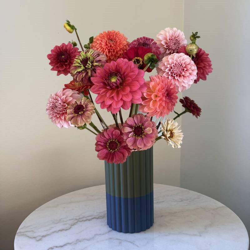 Frankie Vase in navy, olive