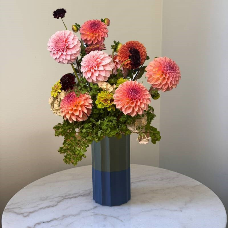 Millie Vase in navy, olive