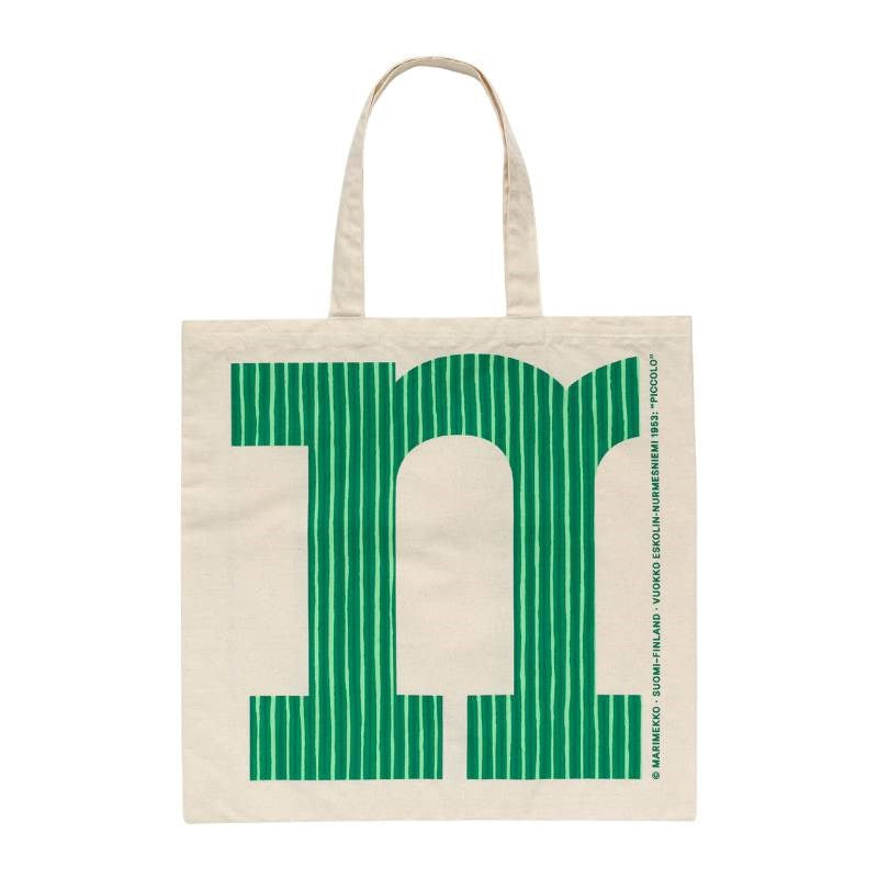 Marimekko Logo Tote in cotton, green