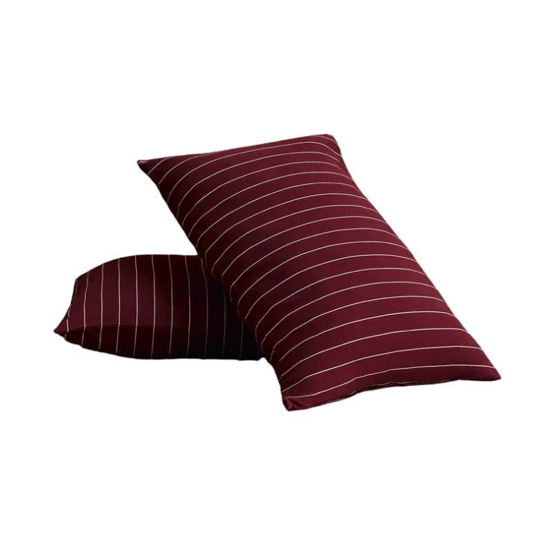 Striped Pillowcase Pair in wine