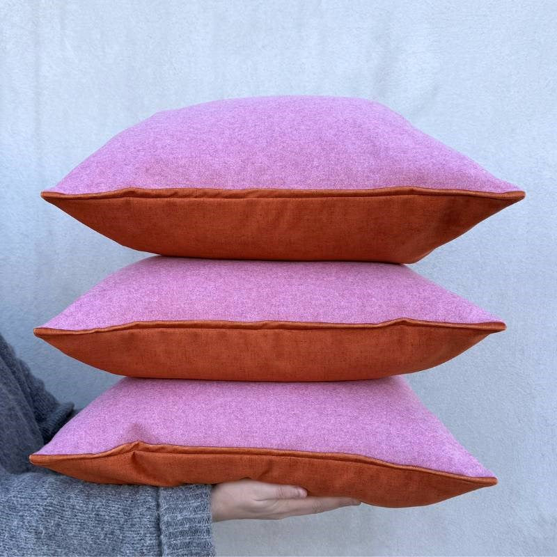 Saluzzo Edge Cushion Cover 50cm in rust, candy