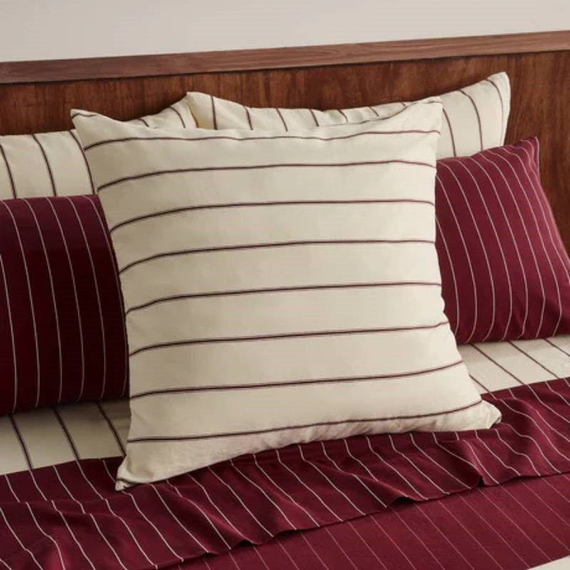 Striped European Pillowcase 60x60cm in chamomile