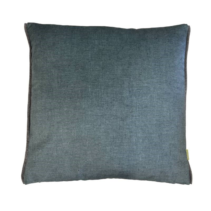 Saluzzo Edge Cushion Cover 50cm in spa, grey and charcoal