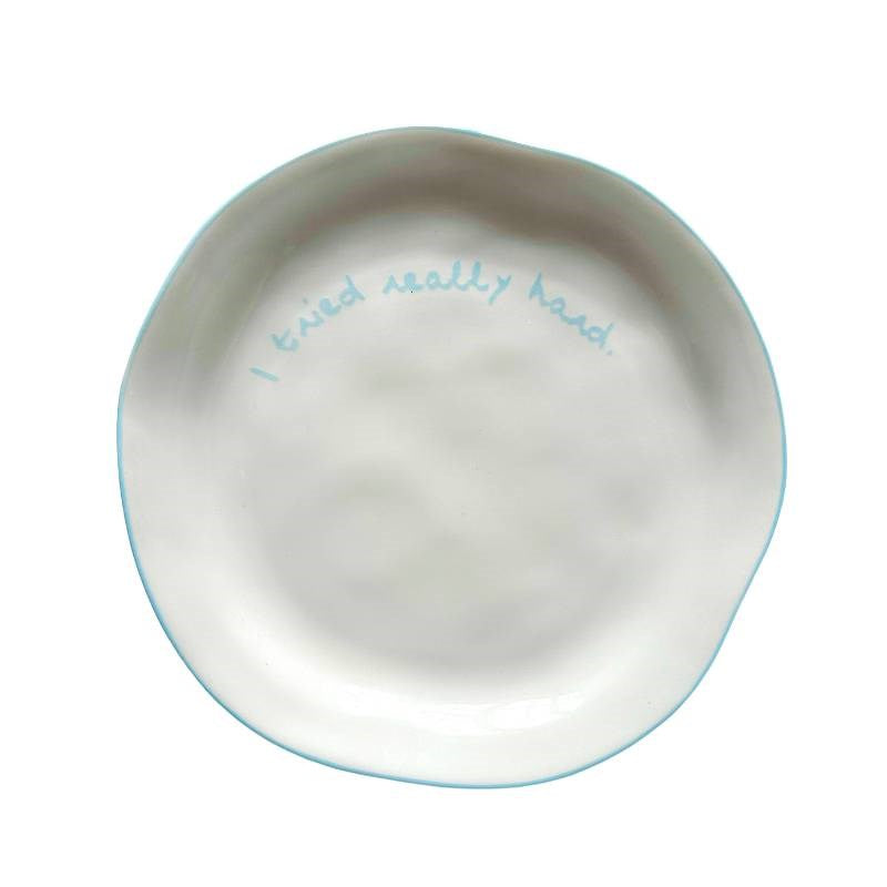 Plate, 20.5cm, "I tried really hard"