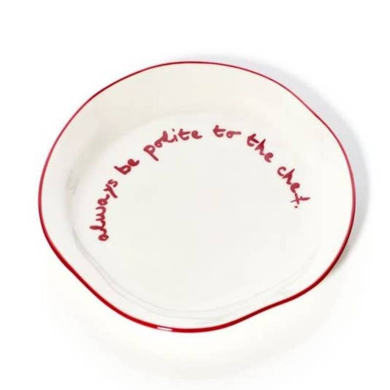 Plate, 20.5cm, "Always be polite to the chef"