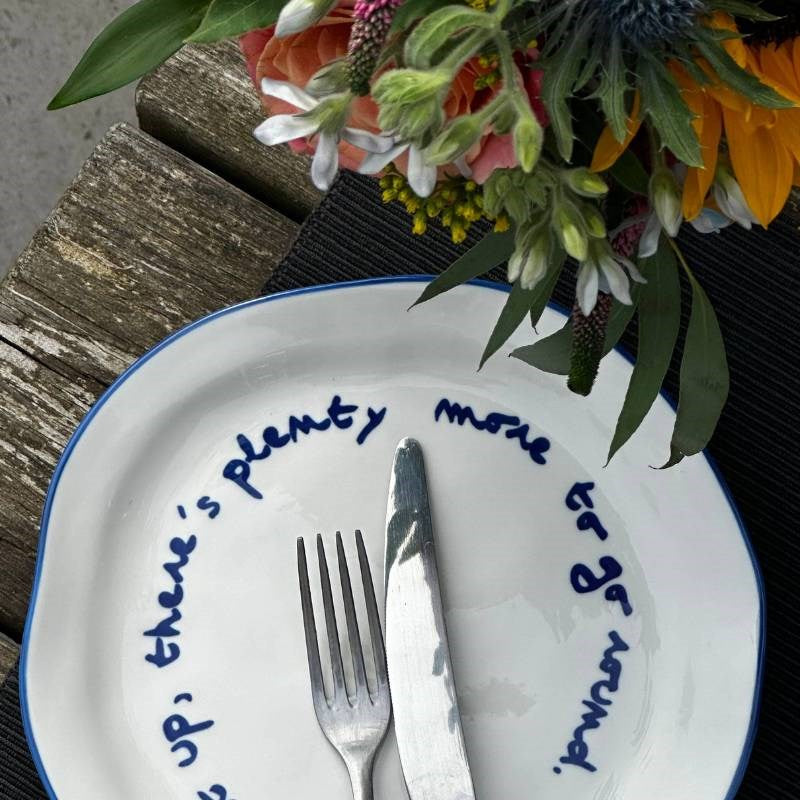 Plate, 20.5cm, "Eat up there's plenty more to go around"