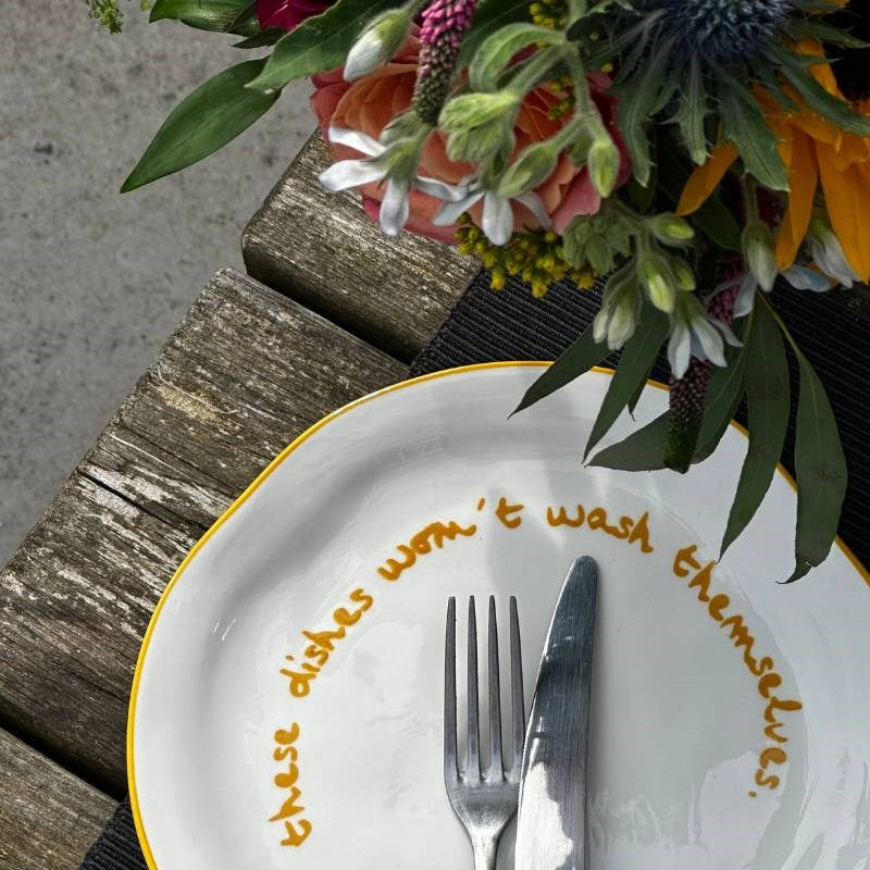 Plate, 20.5cm, "These dishes won't wash themselves"