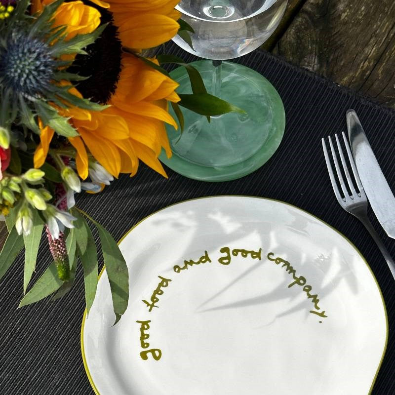 Plate, 20.5cm, "Good food and good company"